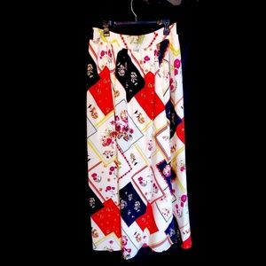 New York & Company Red and White A-line Skirt